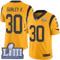 Wholesale Cheap Nike Rams #30 Todd Gurley II Gold Super Bowl LIII Bound Men's Stitched NFL Limited Rush Jersey