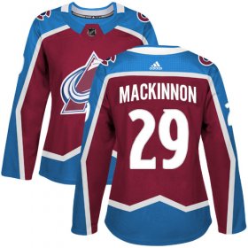 Wholesale Cheap Adidas Avalanche #29 Nathan MacKinnon Burgundy Home Authentic Women\'s Stitched NHL Jersey