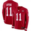 Wholesale Cheap Nike 49ers #11 Brandon Aiyuk Red Team Color Men's Stitched NFL Limited Therma Long Sleeve Jersey