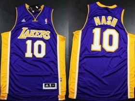 Wholesale Cheap Los Angeles Lakers #10 Steve Nash Revolution 30 Swingman Purple Jersey