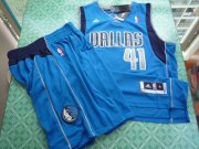 Wholesale Cheap Dallas Mavericks 41 Dirk Nowitzki blue swingman Basketball Suit