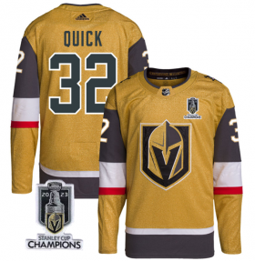 Wholesale Cheap Men\'s Vegas Golden Knights #32 Jonathan Quick Gold 2023 Stanley Cup Champions Stitched Jersey