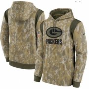 Wholesale Cheap Men Green Bay Packers Nike Camo 2021 Salute To Service Therma Performance Pullover Hoodie