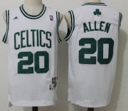 Wholesale Cheap Men's Boston Celtics #20 Ray Allen White Hardwood Classics Soul Swingman Stitched NBA Throwback Jersey
