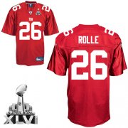 Wholesale Cheap Giants #26 Antrel Rolle Red Super Bowl XLVI Embroidered NFL Jersey