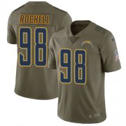 Wholesale Cheap Nike Chargers #98 Isaac Rochell Olive Men's Stitched NFL Limited 2017 Salute To Service Jersey