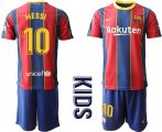 Wholesale Cheap Youth 2020-2021 club Barcelona home 10 red Soccer Jerseys