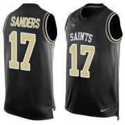 Wholesale Cheap Nike Saints #17 Emmanuel Sanders Black Team Color Men's Stitched NFL Limited Tank Top Jersey