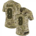 Wholesale Cheap Nike Cowboys #9 Tony Romo Camo Women's Stitched NFL Limited 2018 Salute to Service Jersey