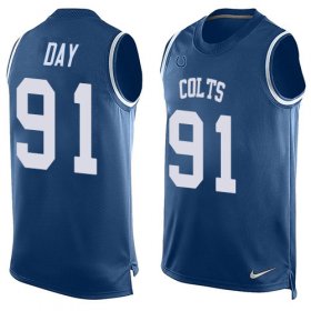 Wholesale Cheap Nike Colts #91 Sheldon Day Royal Blue Team Color Men\'s Stitched NFL Limited Tank Top Jersey