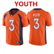 Wholesale Cheap Youth Denver Broncos #3 Russell Wilson Orange Color Rush Vapor Untouchable Limited Stitched Jersey
