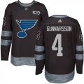 Wholesale Cheap Adidas Blues #4 Carl Gunnarsson Black 1917-2017 100th Anniversary Stitched NHL Jersey