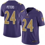 Wholesale Cheap Nike Ravens #24 Marcus Peters Purple Men's Stitched NFL Limited Rush Jersey