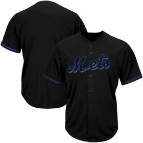 Wholesale Cheap New York Mets Majestic Big & Tall Pop Fashion V-Neck Jersey Black
