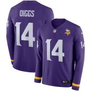 Wholesale Cheap Men's Vikings #14 Stefon Diggs Purple Team Color Men's Stitched NFL Limited Therma Long Sleeve Jersey