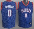 Wholesale Cheap Oklahoma City Thunder #0 Russell Westbrook Blue Leopard Print Fashion Jersey