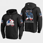 Wholesale Cheap Avalanche #30 Spencer Martin NHL Banner Wave Usa Flag Black Hoodie