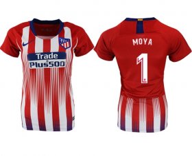 Wholesale Cheap Women\'s Atletico Madrid #1 Moya Home Soccer Club Jersey