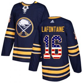 Wholesale Cheap Adidas Sabres #16 Pat Lafontaine Navy Blue Home Authentic USA Flag Stitched NHL Jersey