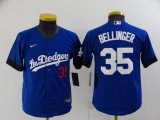 Wholesale Cheap Women's Los Angeles Dodgers #35 Cody Bellinger Blue 2021 City Connect Number Cool Base Stitched Jersey