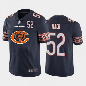 Wholesale Cheap Chicago Bears #52 Khalil Mack Navy Blue Men\'s Nike Big Team Logo Player Vapor Limited NFL Jersey