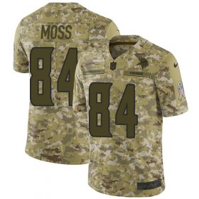 Wholesale Cheap Nike Vikings #84 Randy Moss Camo Men\'s Stitched NFL Limited 2018 Salute To Service Jersey