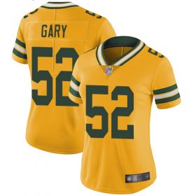 Wholesale Cheap Nike Packers #52 Rashan Gary Yellow Women\'s Stitched NFL Limited Rush Jersey