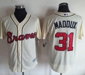 Wholesale Cheap Braves #31 Greg Maddux Cream New Cool Base Stitched MLB Jersey