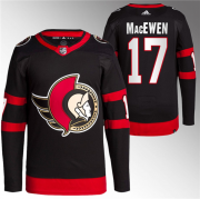 Wholesale Cheap Men's Ottawa Senators #17 Zack MacEwen Black Premier Breakaway Stitched Jersey