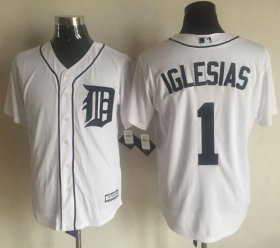 Wholesale Cheap Tigers #1 Jose Iglesias White New Cool Base Stitched MLB Jersey