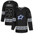 Cheap Adidas Stars #23 Esa Lindell Black Authentic Team Logo Fashion Stitched NHL Jersey