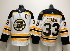 Wholesale Cheap Adidas Bruins #33 Zdeno Chara White Road Authentic Stitched NHL Jersey