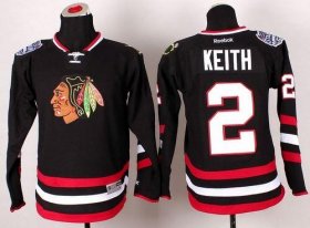 Wholesale Cheap Blackhawks #2 Duncan Keith Black 2014 Stadium Series Stitched Youth NHL Jersey