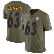 Wholesale Cheap Nike Steelers #63 Dermontti Dawson Olive Men's Stitched NFL Limited 2017 Salute to Service Jersey