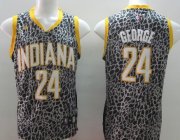 Wholesale Cheap Indiana Pacers #24 Paul George Black Leopard Print Fashion Jersey
