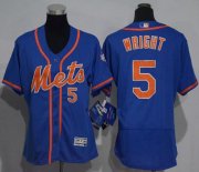 Wholesale Cheap Mets #5 David Wright Blue Flexbase Authentic Women's Stitched MLB Jersey