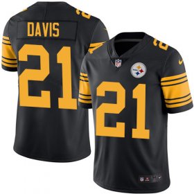 Wholesale Cheap Nike Steelers #21 Sean Davis Black Men\'s Stitched NFL Limited Rush Jersey