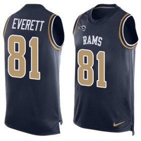 Wholesale Cheap Nike Rams #81 Gerald Everett Navy Blue Team Color Men\'s Stitched NFL Limited Tank Top Jersey