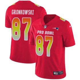 Wholesale Cheap Nike Patriots #87 Rob Gronkowski Red Men\'s Stitched NFL Limited AFC 2018 Pro Bowl Jersey