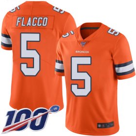 Wholesale Cheap Nike Broncos #5 Joe Flacco Orange Youth Stitched NFL Limited Rush 100th Season Jersey