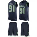 Wholesale Cheap Nike Seahawks #91 Jarran Reed Steel Blue Team Color Men's Stitched NFL Limited Tank Top Suit Jersey