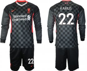 Wholesale Cheap Men 2021 Liverpool away long sleeves 22 soccer jerseys