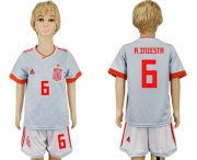 Wholesale Cheap Spain #6 A.Iniesta Away Kid Soccer Country Jersey