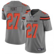 Wholesale Cheap Nike Browns #27 Kareem Hunt Gray Men's Stitched NFL Limited Inverted Legend Jersey
