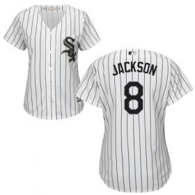 Wholesale Cheap White Sox #8 Bo Jackson White(Black Strip) Home Women\'s Stitched MLB Jersey