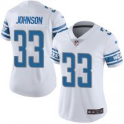 Wholesale Cheap Nike Lions #33 Kerryon Johnson White Women's Stitched NFL Vapor Untouchable Limited Jersey