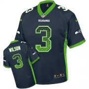 Wholesale Cheap Nike Seahawks #3 Russell Wilson Steel Blue Team Color Youth Stitched NFL Elite Drift Fashion Jersey