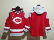 Wholesale Cheap Men's Cincinnati Reds Blank Red Ageless Must-Have Lace-Up Pullover Hoodie