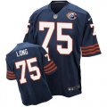 Wholesale Cheap Nike Bears #75 Kyle Long Navy Blue Throwback Men's Stitched NFL Elite Jersey