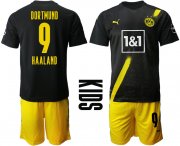 Wholesale Cheap Youth 2020-2021 club Dortmund away 9 black Soccer Jerseys